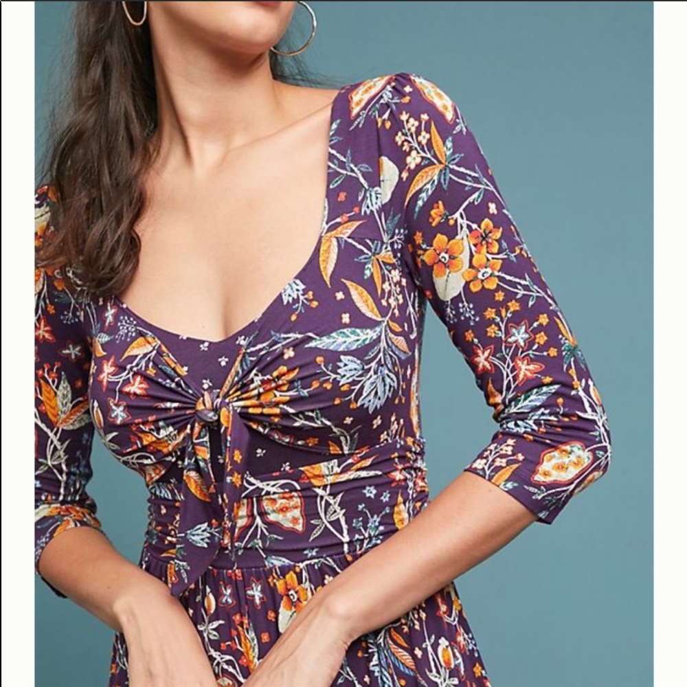 Anthropologie Beloved Dress NWT Purple Midi New - Picture 4 of 8